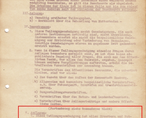 Teilungsgenehmigung Tönninger Weg vom 4.11.1958 - Seite 2