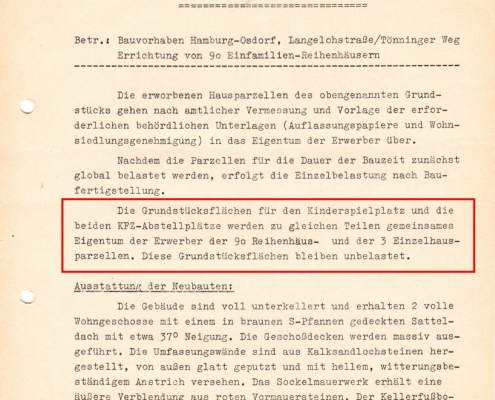 Baubeschreibung vom 18.12.1958 Seite 1